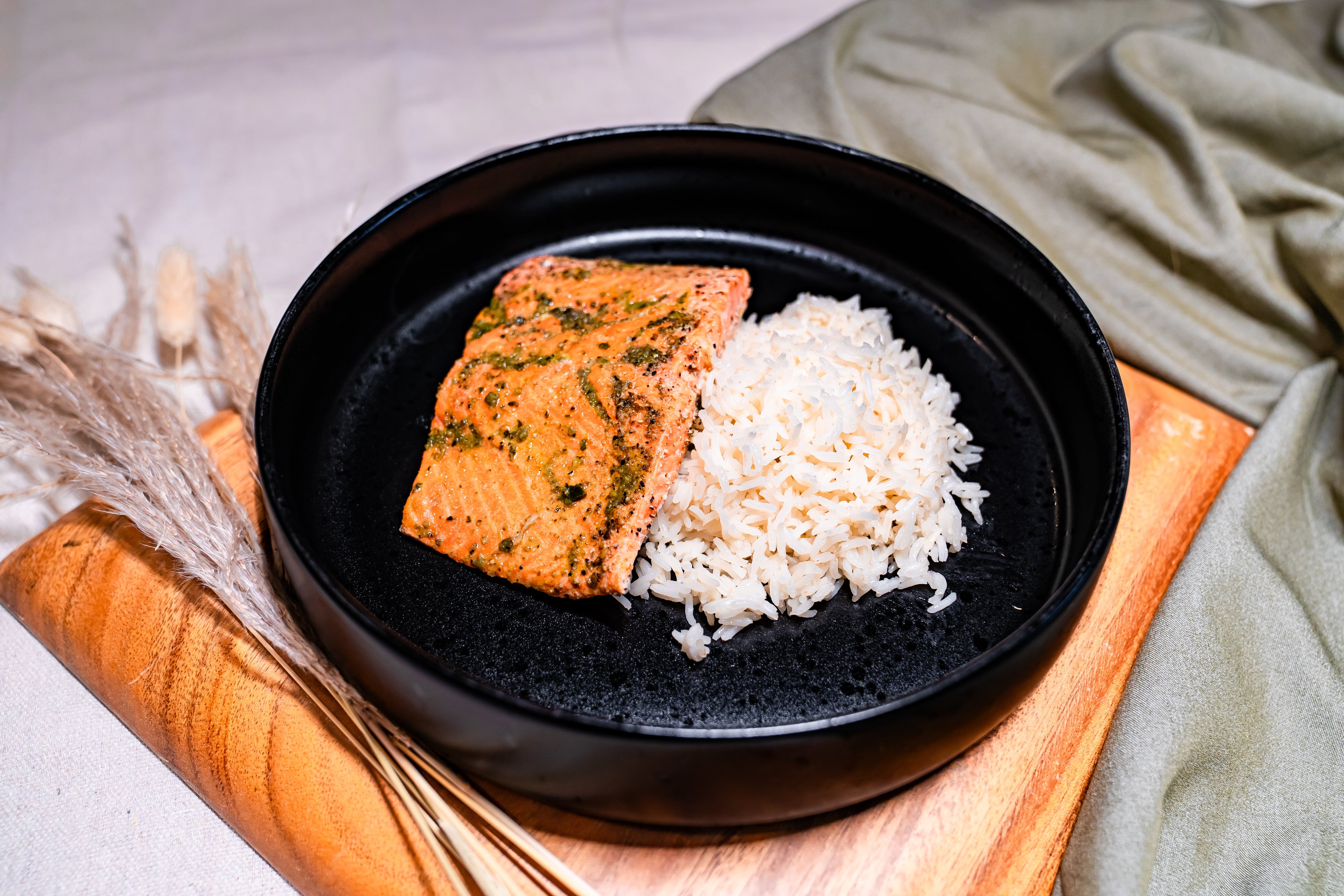 Salmon & White Rice Power Bowl
