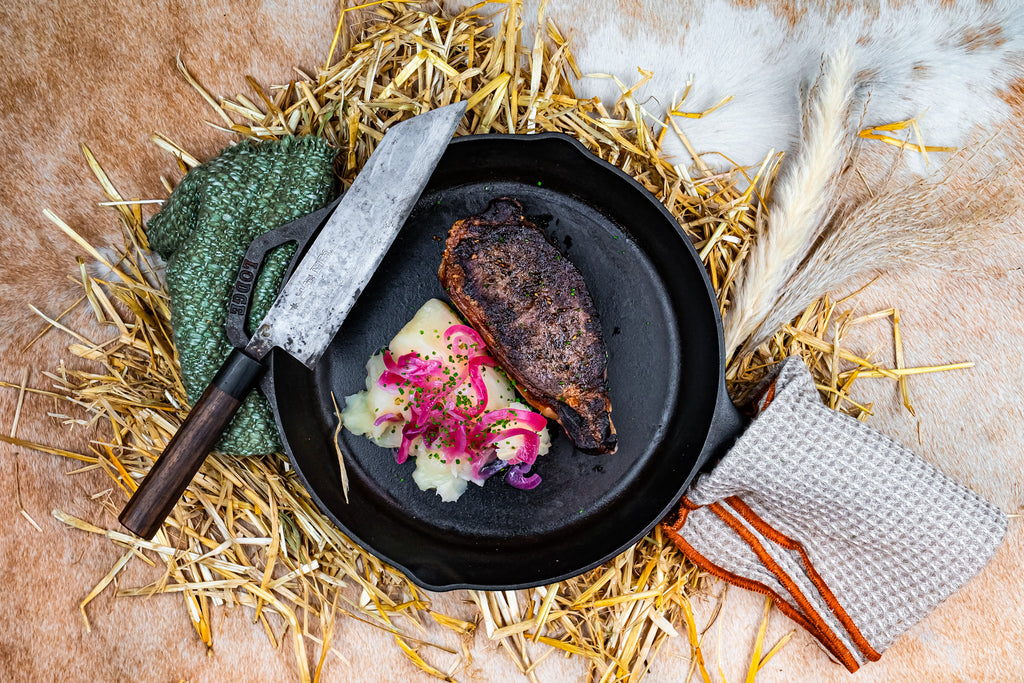 NY Strip with Marinated Yucca