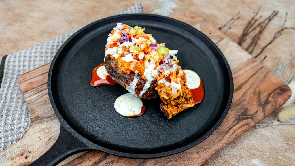 Shredded Buffalo Chicken Loaded Potato - 527 cal | 73g P | 40g C | 12g F