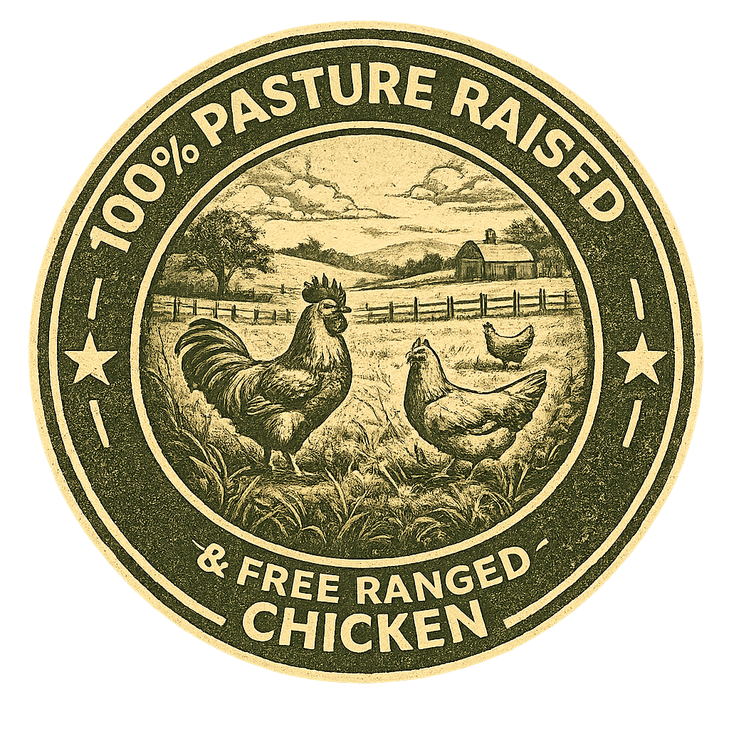 100% Pasture Raised & Free Ranged Chicken Stamp
